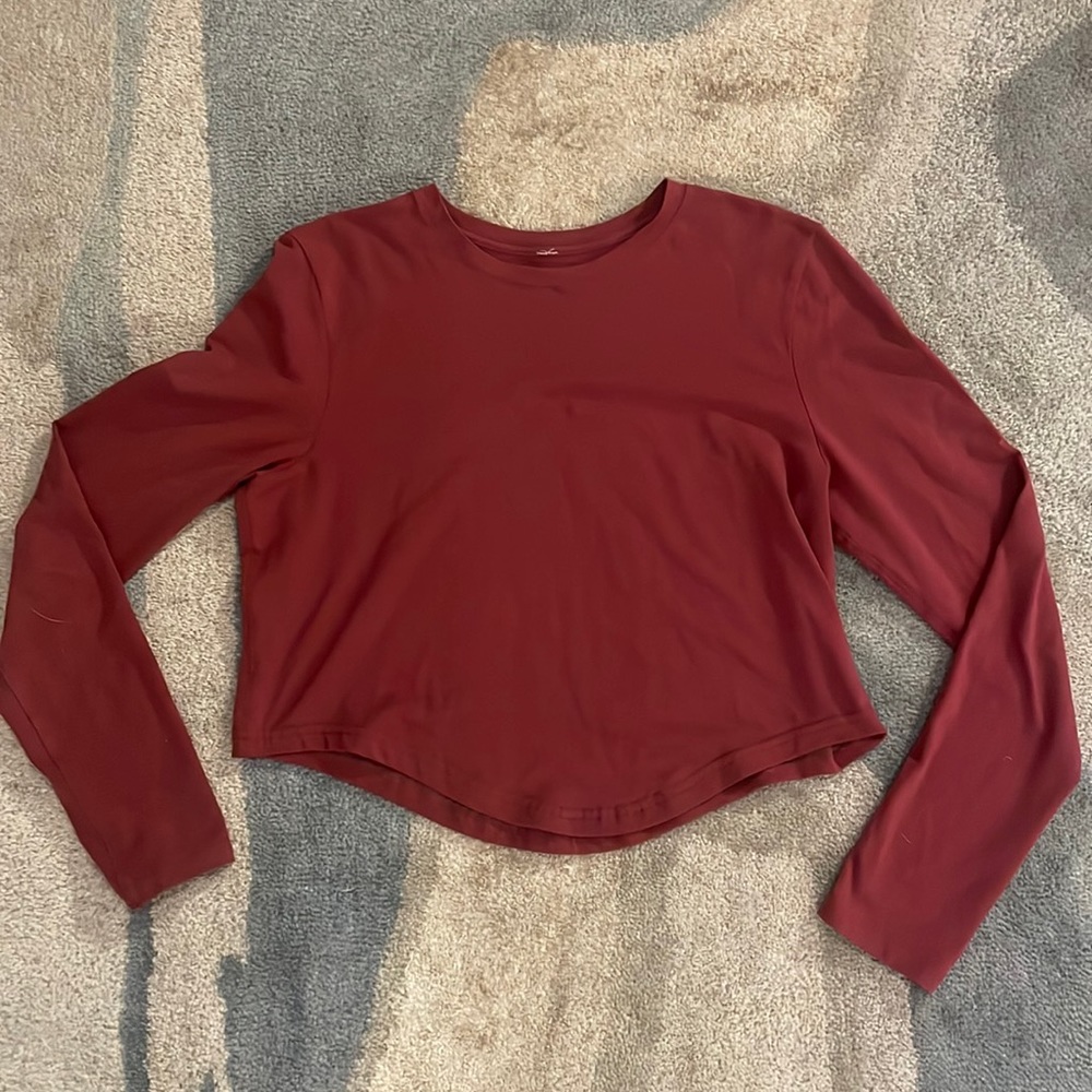 NWOT Lululemon Cropped Mulled Wine Love Long Sleeve